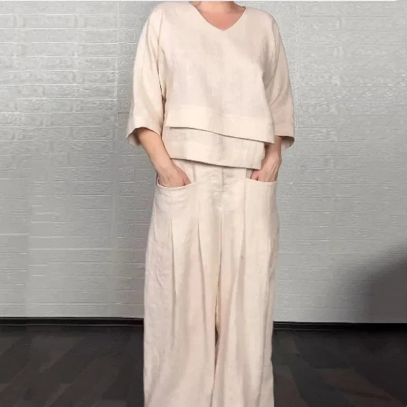Tania Breezy Linen Two-Piece Set
