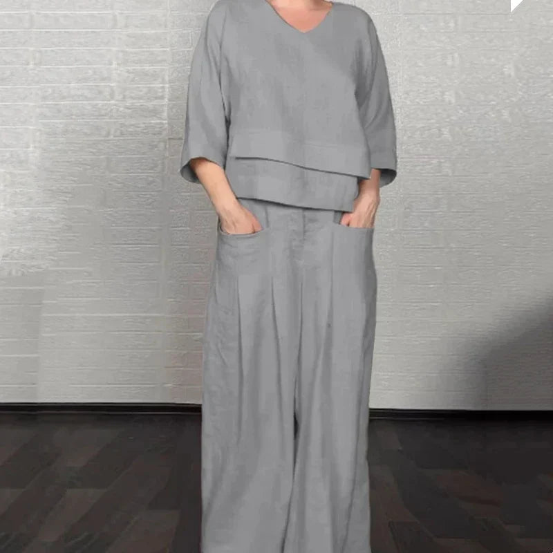 Tania Breezy Linen Two-Piece Set