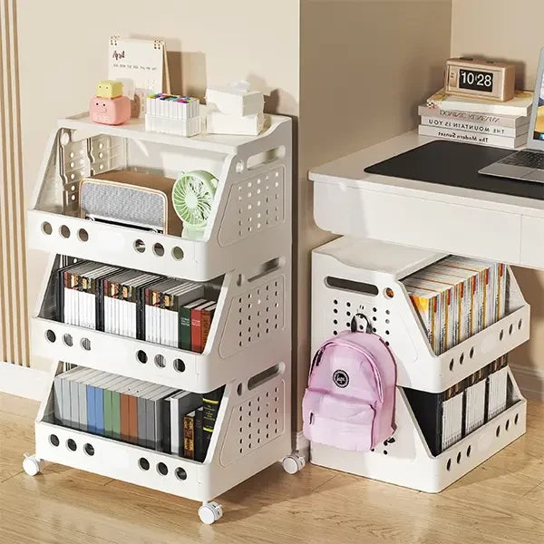 Modular Rolling Plastic Storage Cart