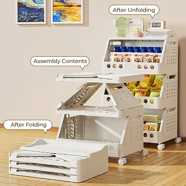 Modular Rolling Plastic Storage Cart