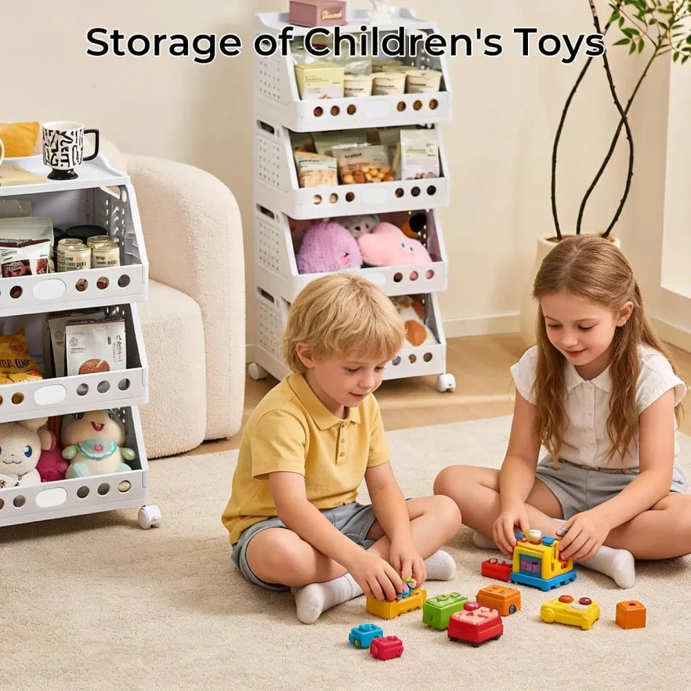 Modular Rolling Plastic Storage Cart