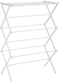 Amazon Basics Foldable Portable Metal Clothes Drying Rack for Indoor Air Drying, Energy Saving, 14.5 x 29.5 x 41.8 inches, Chrome Silver