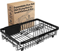 Red Expandable Dish Drying Rack Over The Sink with Anti Slip Grip
