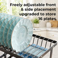 Double-Layer Foldable Dish Rack with Drip Tray for Small Kitchen Countertops