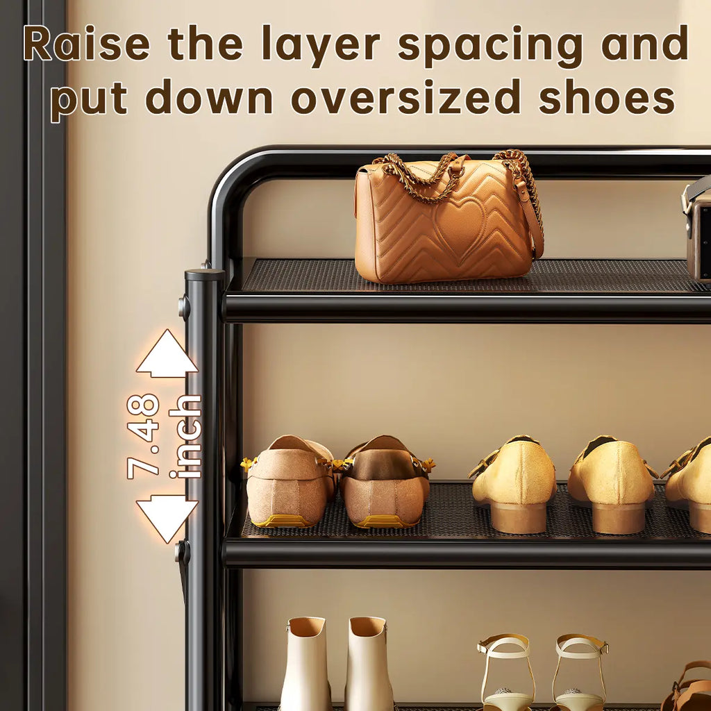 MiaoLi 4-Tier ABS Plastic Adjustable Shoe Rack Organizer for Home