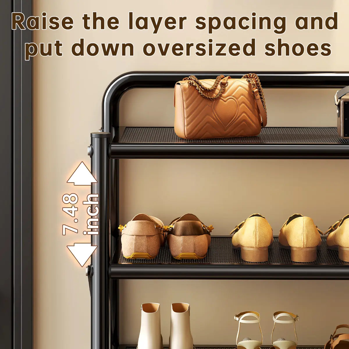 MiaoLi 4-Tier ABS Plastic Adjustable Shoe Rack Organizer for Home